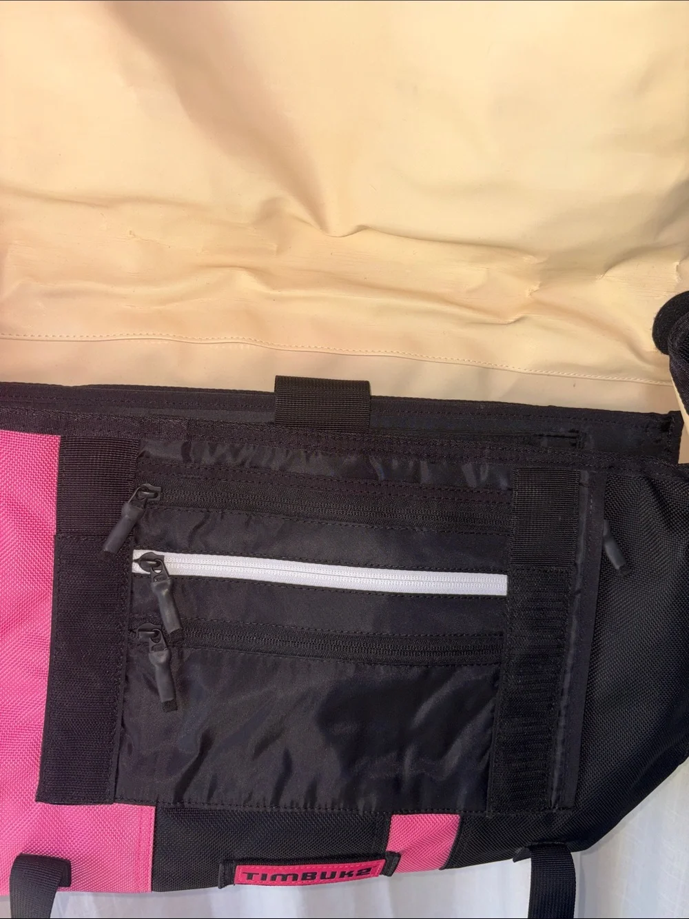Timbuk2 Pink & Black Messenger Bag with Adjustable Strap